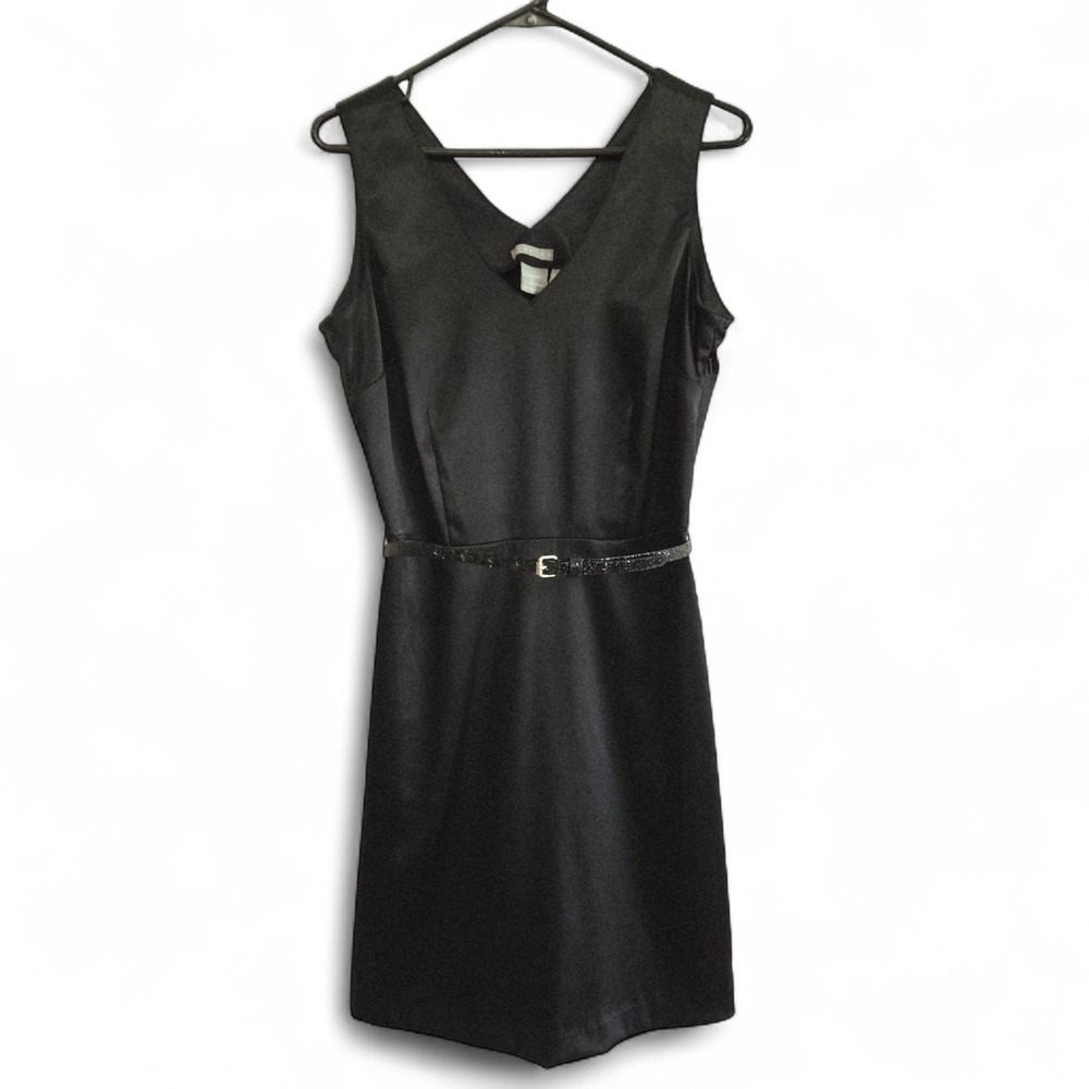 Old Navy‎ Stretch Women's 8 Sleeveless Black Satin Dress Witchy Whimsigoth LBD